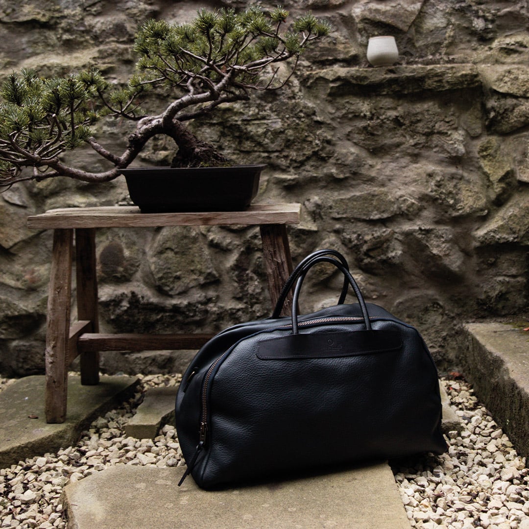 Vintage Bowling travel Bag 30L - Fine Leather Made in France